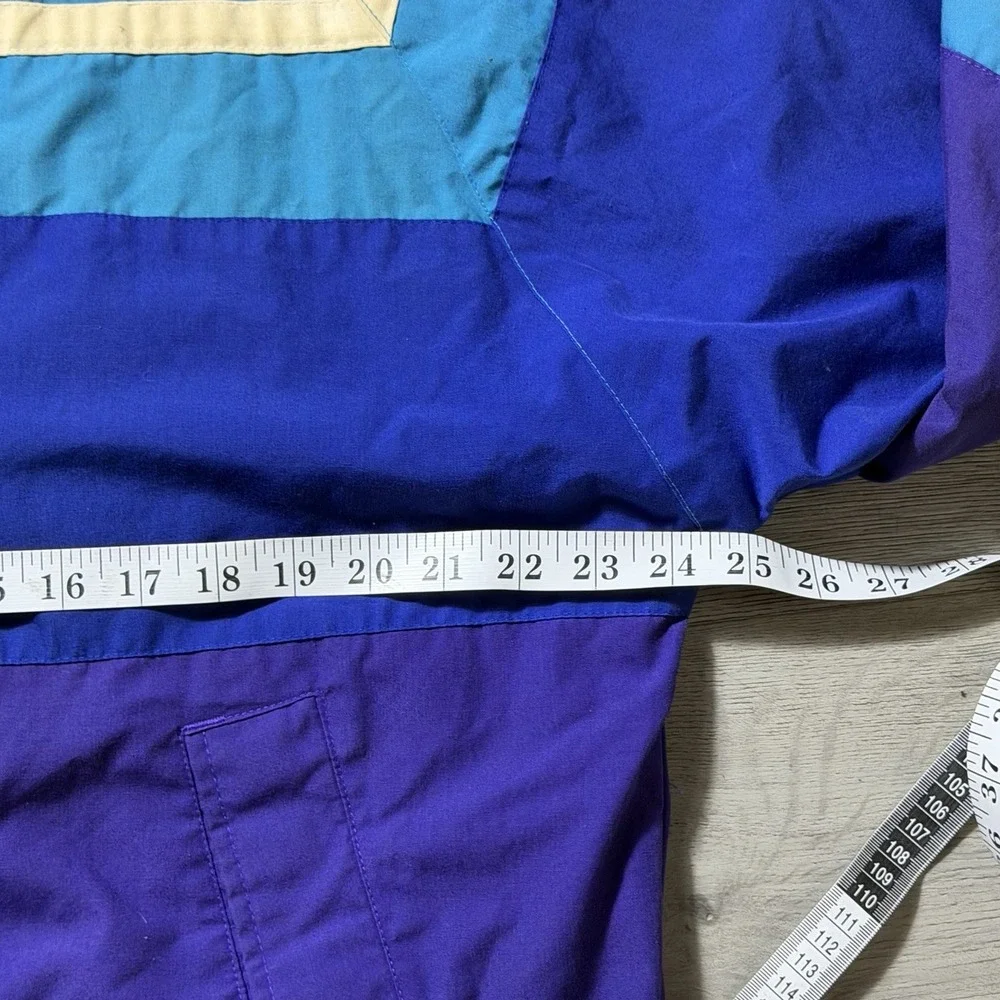 Vintage 90s‎ Prides Landing Colorblock Jacket Medium Purple Teal Made In Taiwan